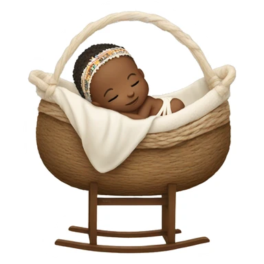 white newborn in boho cradle sticker