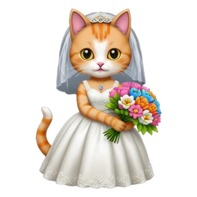 cat bride colorful sticker