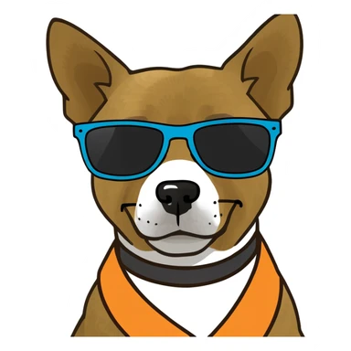 Dog with sunglasses  sticker