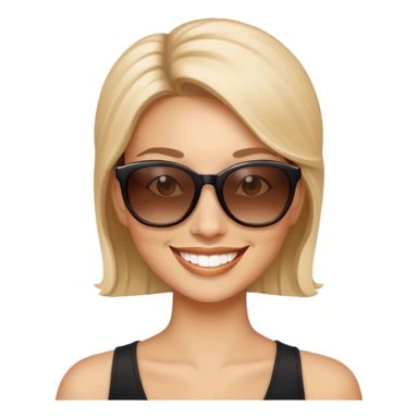 Woman wearing sunglasses smiling sticker