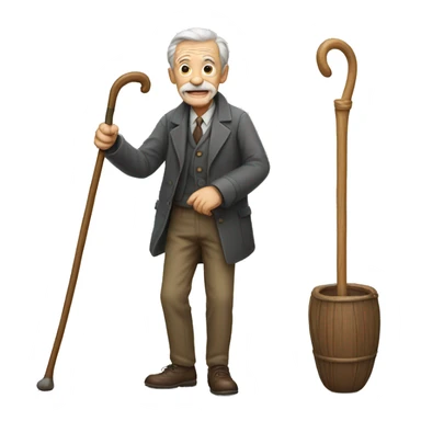 old man with cane sticker