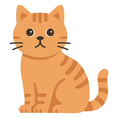 flat design style red-haired British cat sticker