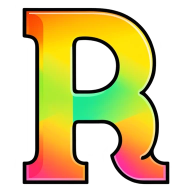 Colorful Gradient Alphabetical Letter “B” sticker