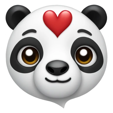 Panda with hearts as eyes  sticker