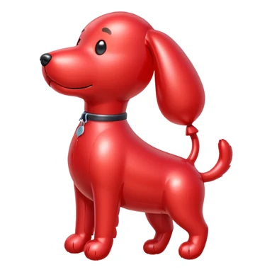a ballon shaped like a dog red sticker