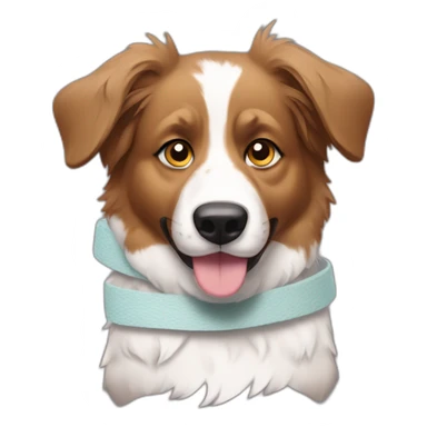 Australian sheperd with bandage on paw sticker