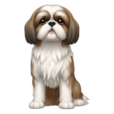 Dog Shih Tzu with drop coat full-height  sticker