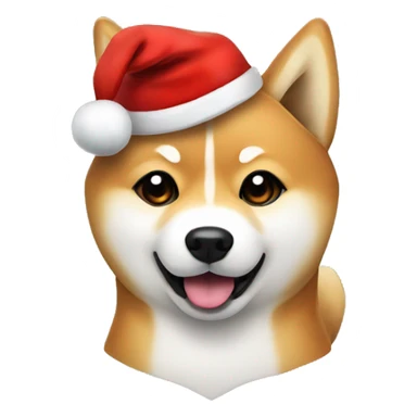 Cute Shiba Inu with christmas hat sticker