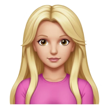 Britney Spears long blonde hair, pink outfit sticker