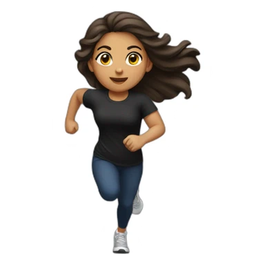 latina-girl-running, black-shirt sticker