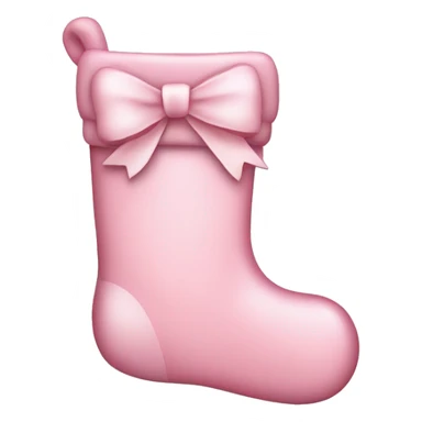  light pink Christmas stocking with bow sticker