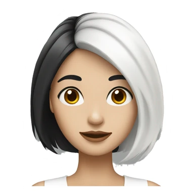 Woman who has white skin and half black hair and half White hair  sticker