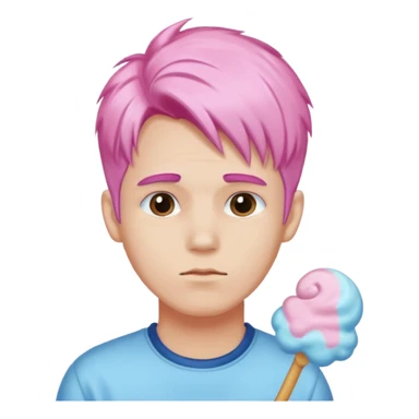 cotton candy haired man and  just face sticker