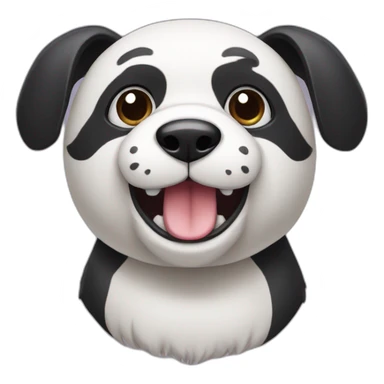 Dog with panda's head sticker