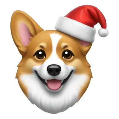 Corgi with christmas hat sticker