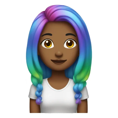 Girl with rainbow hair  sticker