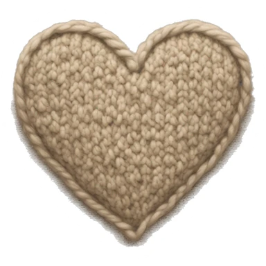 A beige knitted heart sticker