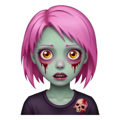 girl zombie with pink hair sticker