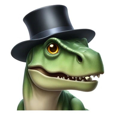 Dinosaur with top hat sticker
