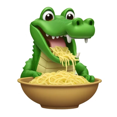 Alligator eating pasta sticker