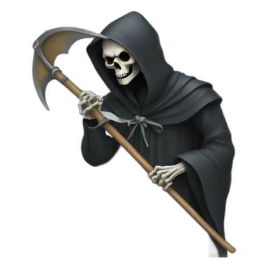 a grim reaper with a scythe sticker
