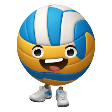 cool emoji with a volleyball sticker