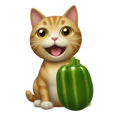Cat holding a pickle sticker