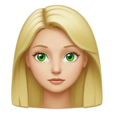 Blonde hair green eyes slim face beautiful woman sticker
