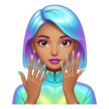 futuristic nail artist sticker