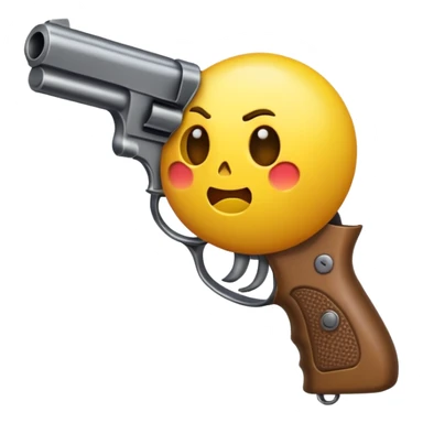 Emoji jaune qui se tire une balle de pistolet dans la tête et meurt sticker
