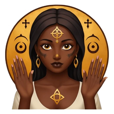 Dark oil traced over woman’s skin forming occult symbols, sensual devotion sticker