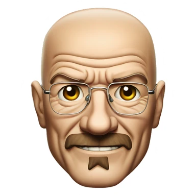 Walter white from breaking with a massive smile  sticker