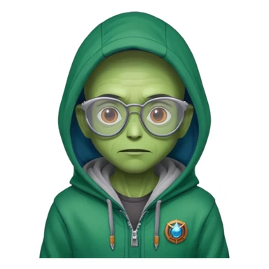 alien wear hoodie and glasses in guardian of the galaxy sticker