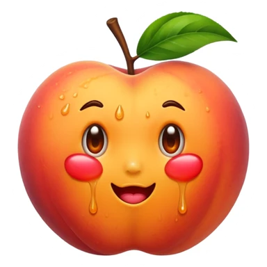 dripping peach emoji sticker