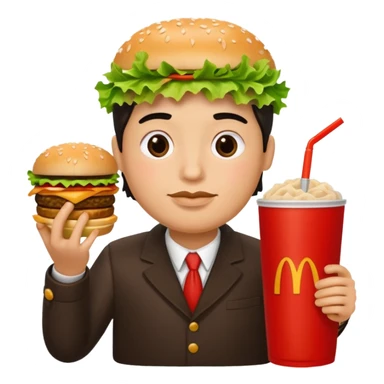 A ultra yummy Big Mac add a person eating it sticker