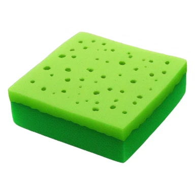 green flat square dish sponge sticker