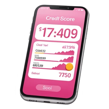 pink credit score check sticker