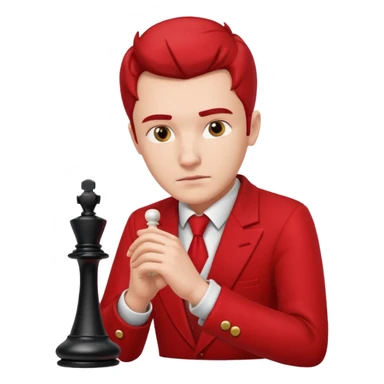 man chess players in red outfits sticker