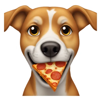 dog eat pizza sticker
