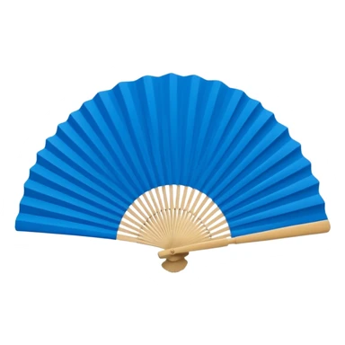 blue paper hand fan sticker