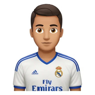 Latin male wearing adidas real madrid jersey sticker