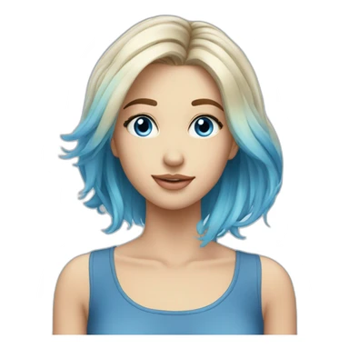 cheveux bleu les yeux bleu ciel sticker