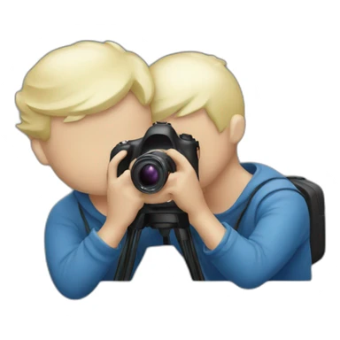 white blonde man kissing his camera sticker