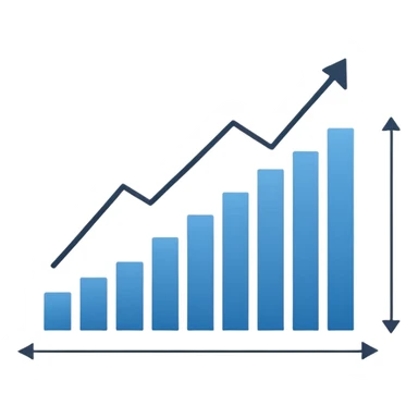 napravi analytics koji ide ravno i odjednom raste na gore sticker