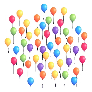 Vibrant multicolored balloons floating freely in the sky sticker
