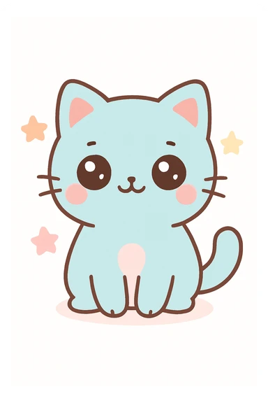 cute cat kawaii style sticker