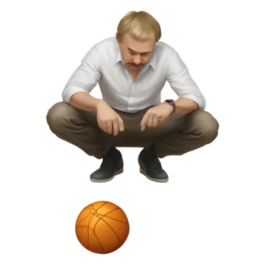 a russian man drawing a ball in the floor  sticker