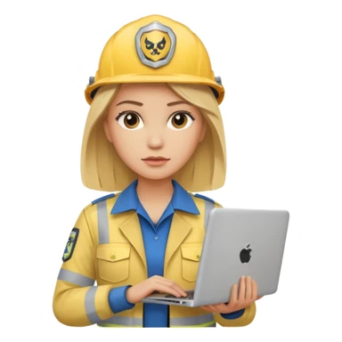 сделай специалиста по охране труда, светловолосую девушку с ноутбуком в руках sticker