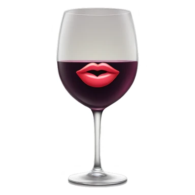 Wine glass with lips sticker