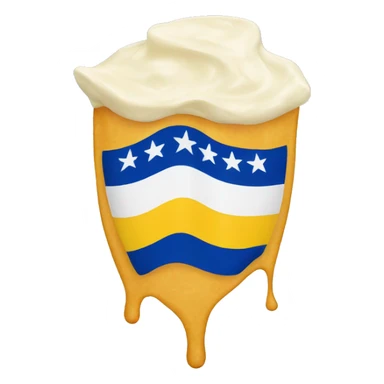 Flag with mayonnaise sticker